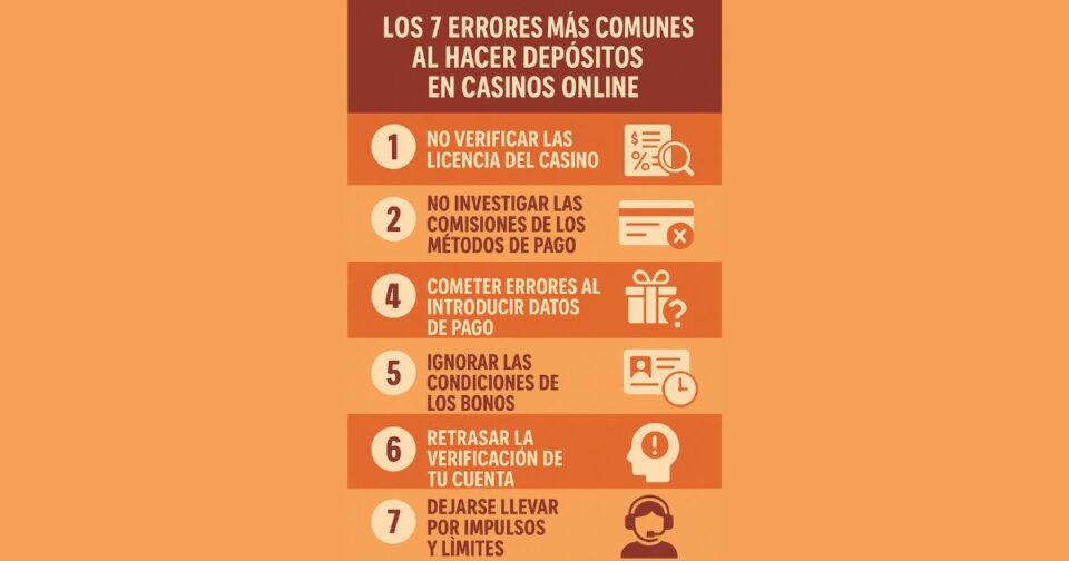 errores mas comunes al depositar en casinos online