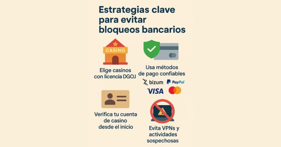 estrategias pare evitar bloqueos bancarios al jugar en casinos