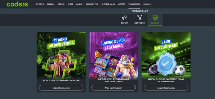 Bonos de Codere Casino